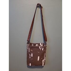 Maika Canvas Tote Bag City Sling Olivos - Abstract Design Brown